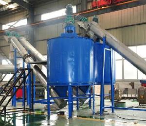 PET bottle hot washing machine removing adhesives and contaminants