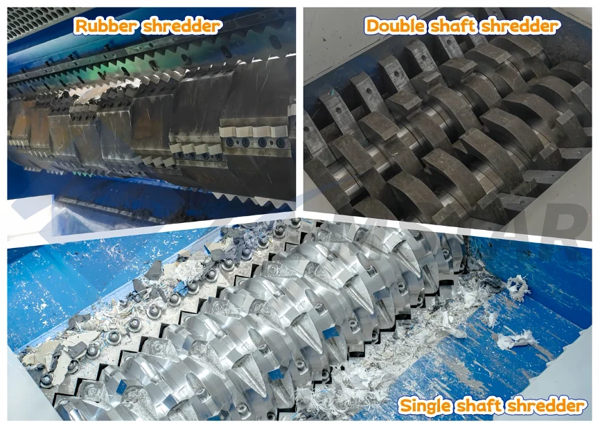 Shredder rotor blades for industrial size reduction