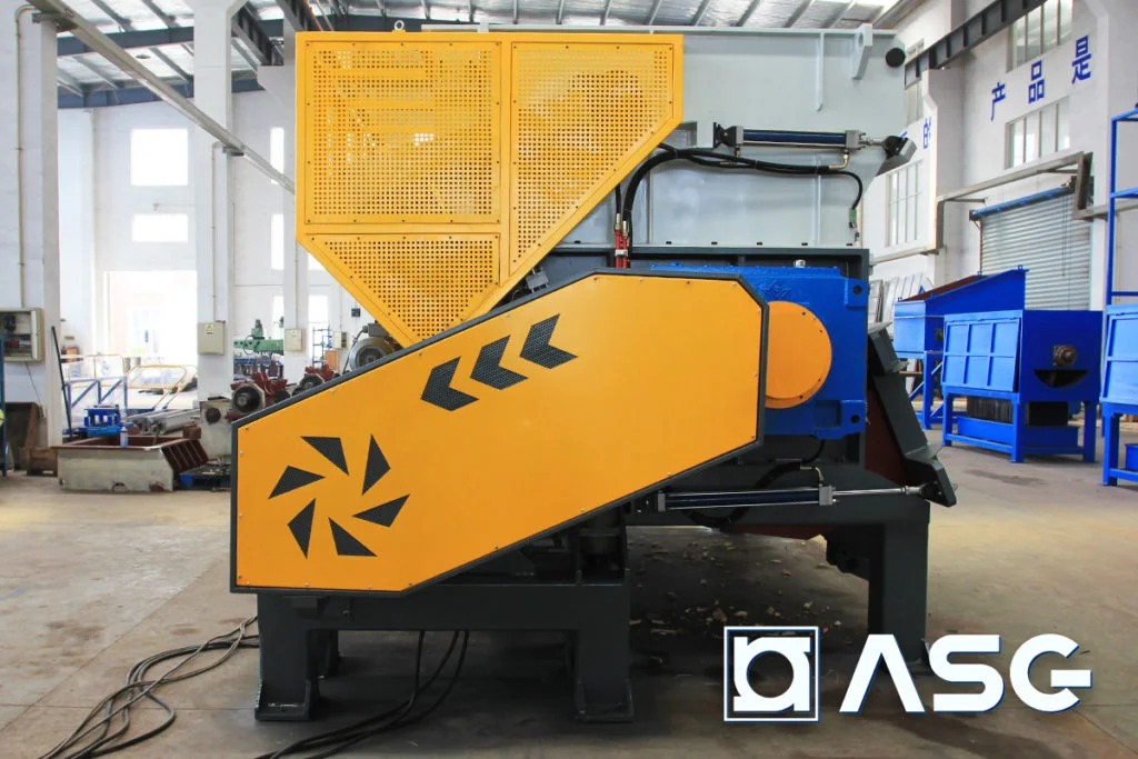 plastic shredder - side view