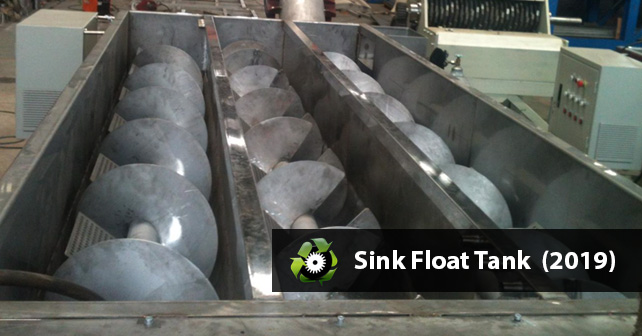 Sink float separation tank with triple screws for PET bottle washing line